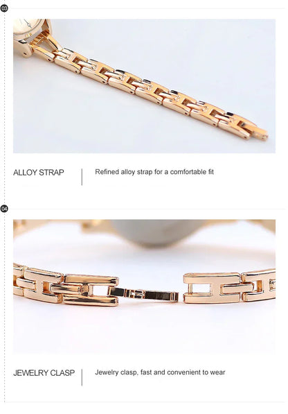 Luxury Bracelet Watch For Women Elegant Rose Gold Ladies Wrist Watches Rhinestone Simple Fashion Female Quartz relogio feminino