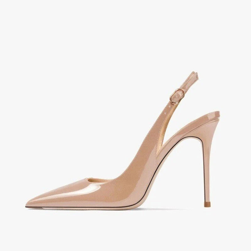 2026Summer Fashion Buckle Women's High Heels 10cm New Open Heel Party Dress Designer Pointed Toe Casual Sandals Zapatillas Mujer