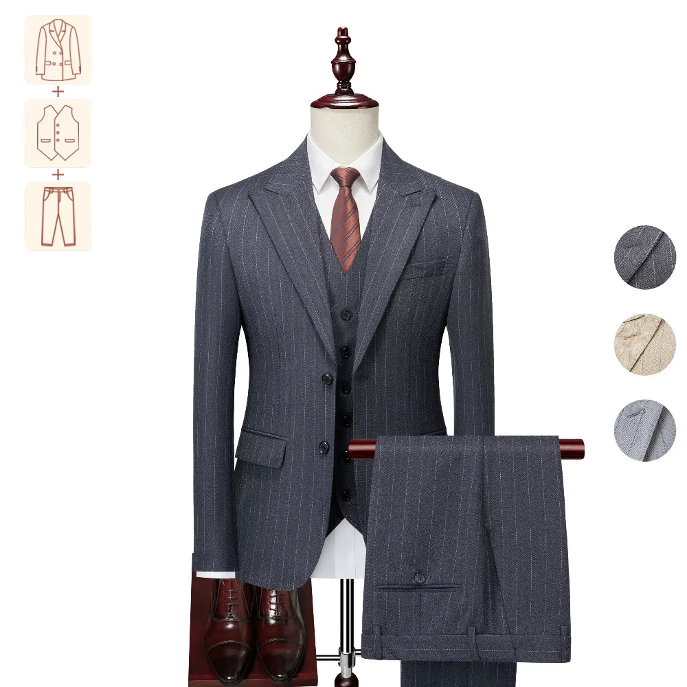 Trajes Musculosos para Noivos 2025 Tamanhos EUA Alfaiataria 3D Italiana TR para Ombros Largos Conjunto de Casamento e Negócios com Calças Ajustáveis