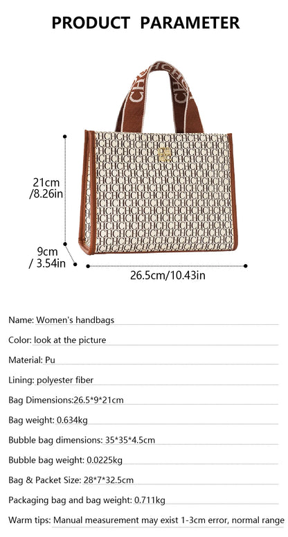 Fashion Monogram Print High Quality Metal Logo Casual Light Luxury Brand Designer 2025 New Women's Handbag