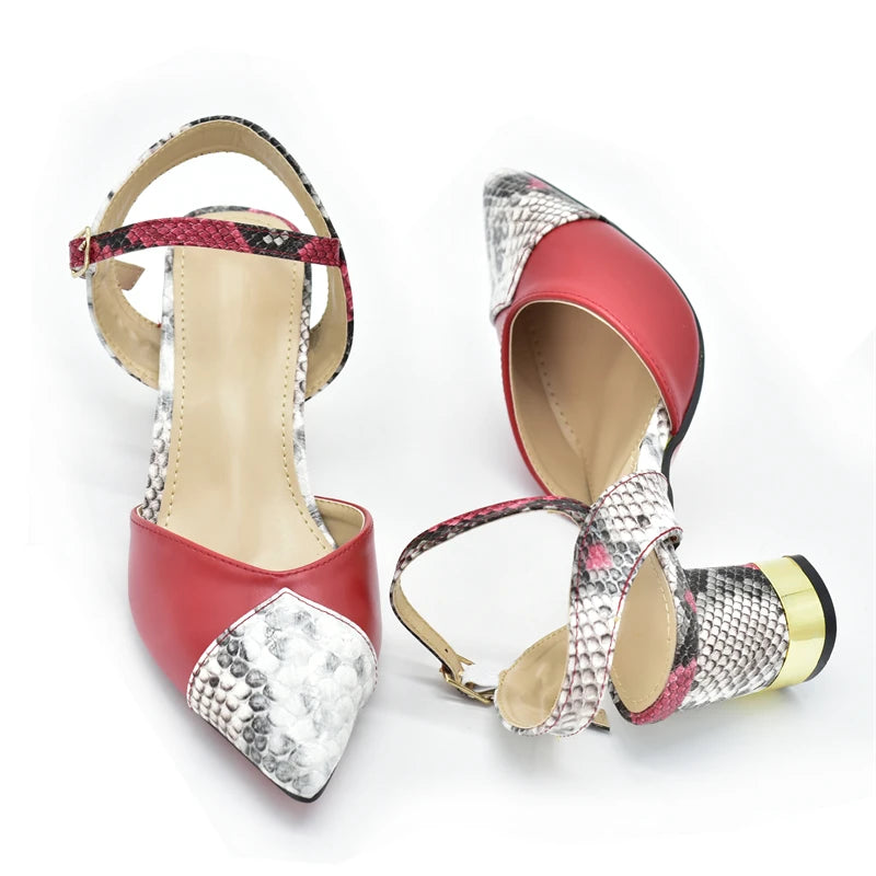 New Arrival Leopard Shoes and Bag Set  for Women Bride Shoes and Bag for Party Wedding Patent Leather Shoes for Women Sandals