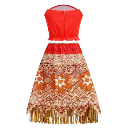 Movie Moana Girl Dress Halloween Cosplay Party Costume Princess Fancy Clothes Children Vaiana Outfit Dress