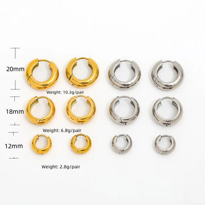 Jewelry Waterproof & Tarnish Free Minimalist PVD New Small Circle Huggie Stainless Steel Earring for Women