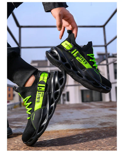 Men's Steel Toe Safety Shoes Anti Crush And Piercing Fashionable Breathable Sock Shoes Outdoor Unisex Work Footwear