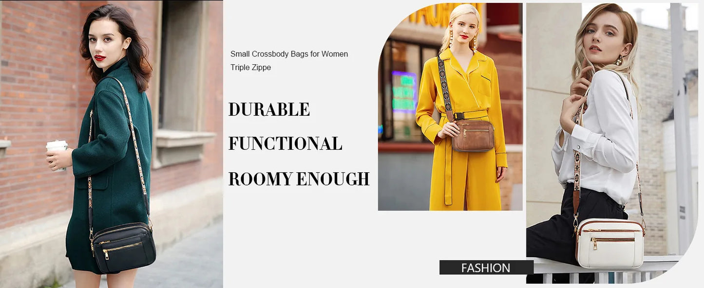 Ladies' Small Square Bag Two-tone Leather Crossbody Bag Large-capacity PU Crossbody Wallet Multi-functional Small Square Bag