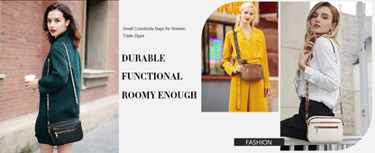 Ladies' Small Square Bag Two-tone Leather Crossbody Bag Large-capacity PU Crossbody Wallet Multi-functional Small Square Bag