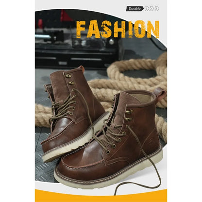 Breathable Cowhide Labor Protection Shoes with Steel Toe Caps for Anti Smashing Anti Puncture Safety Shoes Wear-resistant