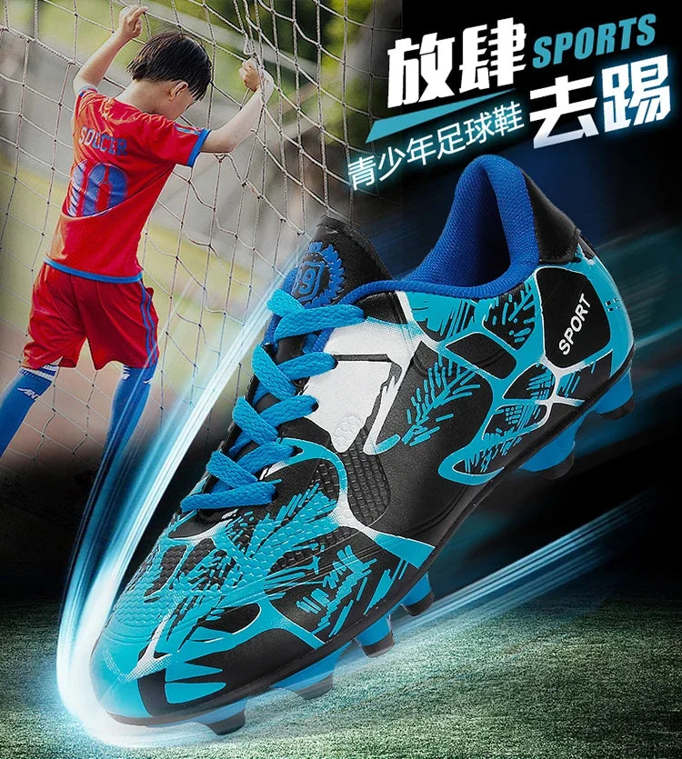 Children Soccer Shoes Sports Society Field Boy Football Shoes Futsal Fast Indoor Sneaker Original Ankle Cleats Football Boots