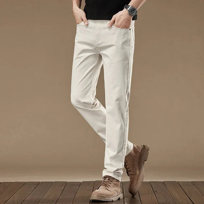 2024 New Autumn Men's Business Casual Trousers Work Pants Male Formal Dress Pants Straight Men's Clothes Black Gray Apricot