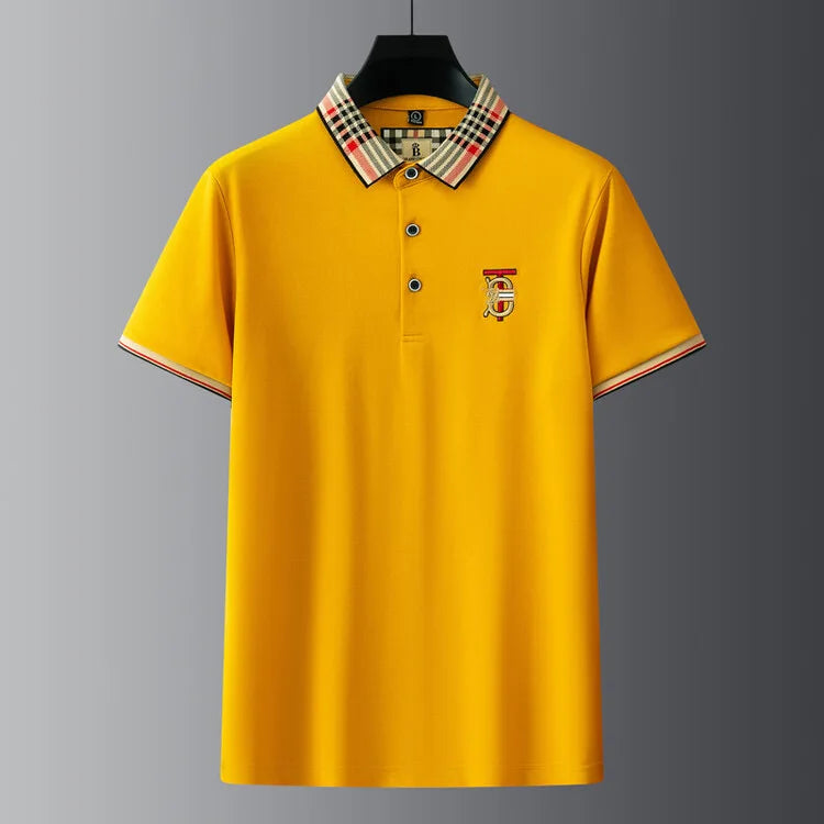 Fashion designer brand short sleeve men's polo shirt new lapel top high-end embroidery summer breathable casual Paul T-shirt