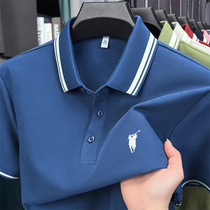 100% cotton luxury brand short sleeve polo shirt men new classic pony embroidery summer T-shirt high-end fashion casual Paul top