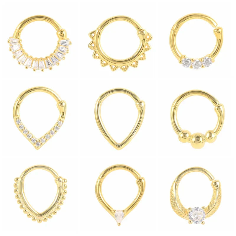 Multible Crystal Hoop Earrings for Women 2021 925 Sterling Silver Ear Nose Jewelry Earrings Heart Round joyas de plata 925