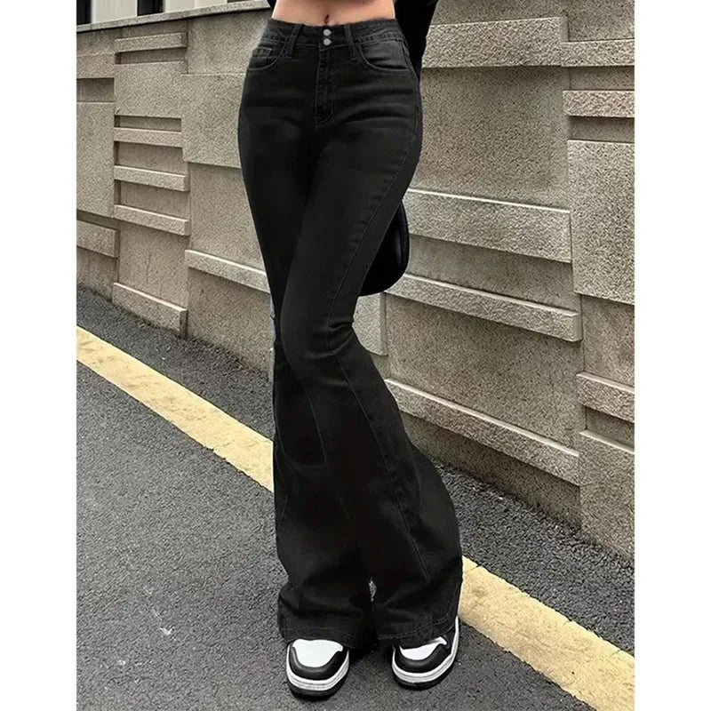 Women Stretchy Low Rise Jeans Female Retro Blue Skinny Denim Pants