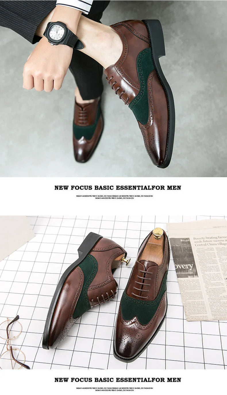 Trend Formal Brogues Social Office Shoes For Men Classic Casual Business Shoes Men High Quality Wedding Dress Shoes For Men