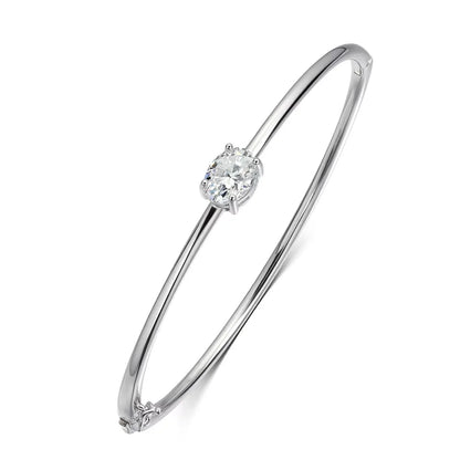 2ct Oval Cut Moissanite Bangles Elegant Women Diamond Solid s925 Silver GRA Certified Dainty Bracelet Fine Jewelry Gift