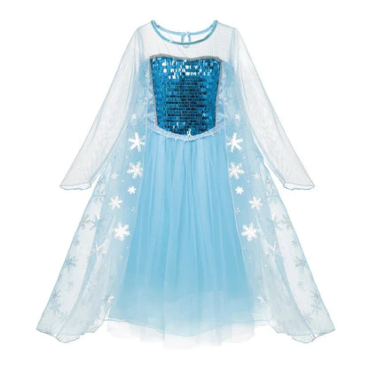 Girls Elsa Anna Dress Children Princess Carnival Dress Kids Jasmine Rapunzel Pageant Flower Disguise Cosplay Christmas Costume