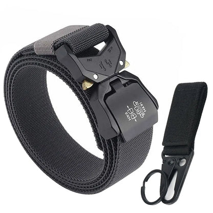 140cm Elastic Belt For Men Aluminum Alloy Quick Release Buckle Strong Nylon Tactical Belt Male Military Accessories