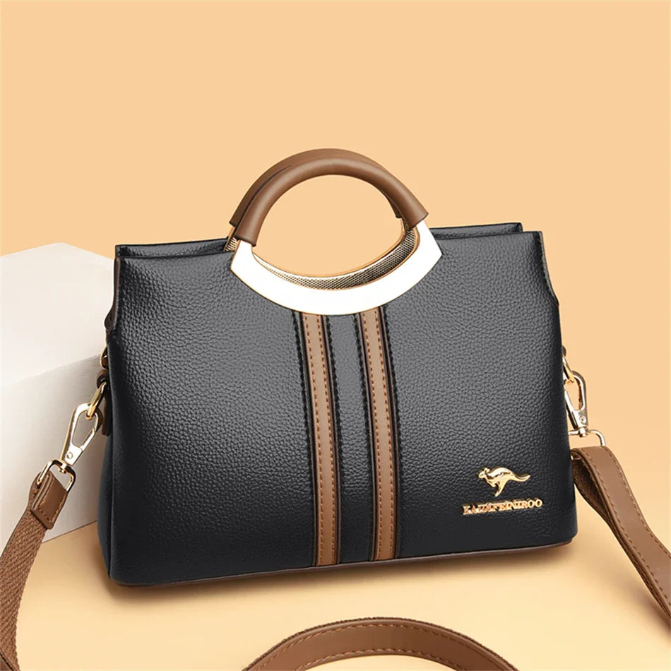 Luxury Designer Crossbody Bag for Women 2024 Brand 3 Layers Handbag Purse Female Genuine High Quality Leather Shoulder Totes Sac