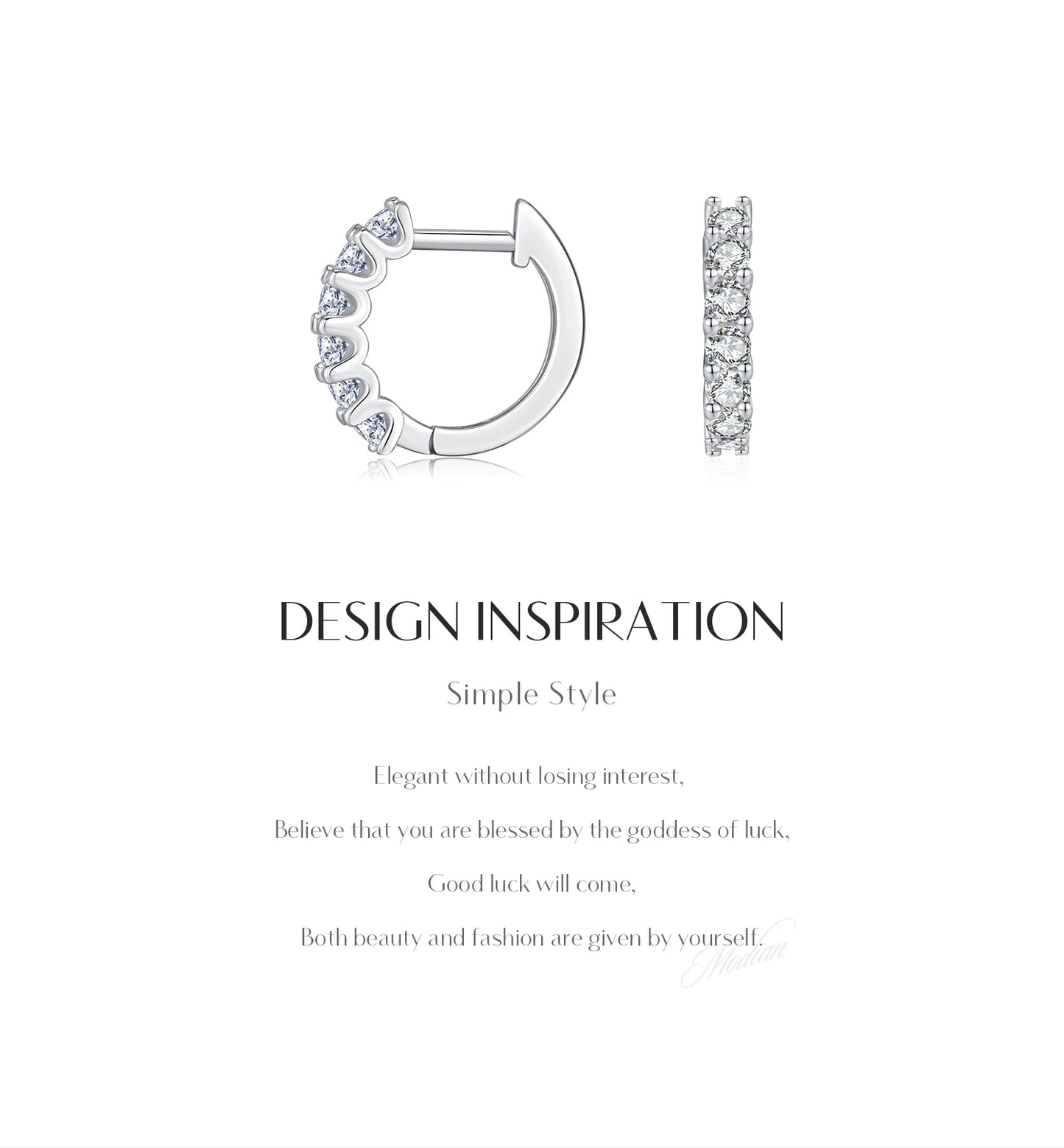 Moissanite Small Hoop Earrings 925 Sterling Silver Hollow Sparkling Ear Buckles For Women Wedding Fine Jewelry
