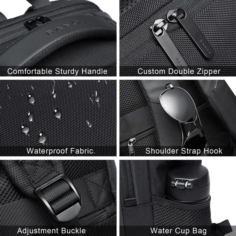 Travel Waterproof Backpack with USB Charging Port Fit 15.6 Inch Laptop Backpacks for Men and Women, Teenager School Bags