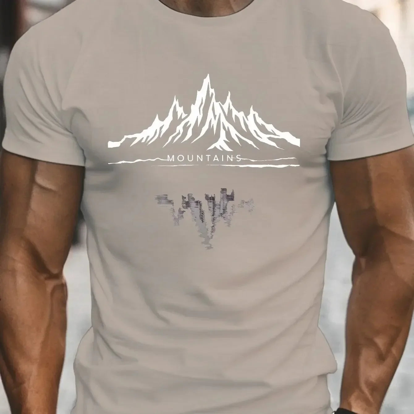 Summer New Men's Casual Short Sleeve 3D Mountain Graphic T Shirt for Men Outdoor Breathable Sports T-shirt Street Man Clothes