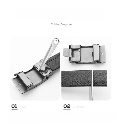 New Luxury Golden Watch Buckle Brown PU Leather Men Belt for Men Personality Designer Automatic Buckle Male Mens Belt
