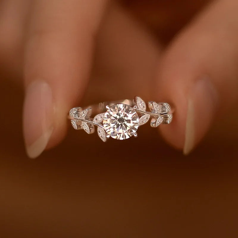 1MM All Moissanite Rings for Women Luxury Wedding Promise Band Match Diamond 100% S925 Sterling Silver Birthday Gift