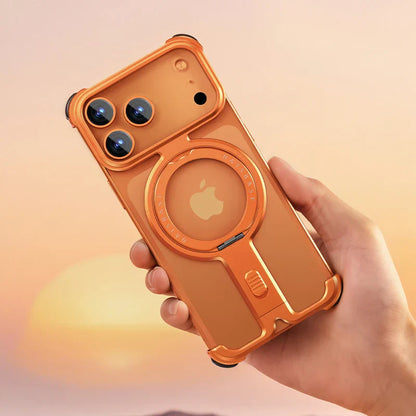 iPhone 17 Pro Max 17 Pro Phone Case Magnetic With 360°Rotation Stand Frameless Shell Magsafe Shockproof Protector Cover