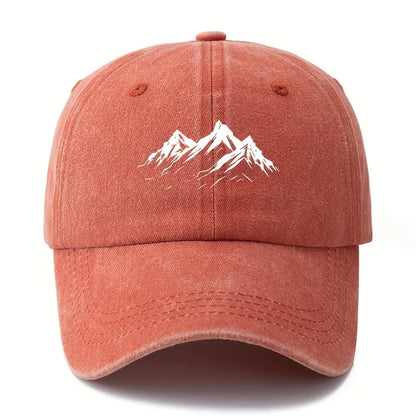 Men's printed mountain baseball cap classic style outdoor adventure sun protection lightweight duckbill cap, truck driver cap.