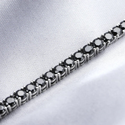 GRA Certified 3/4/5mm Full Black Moissanite Tennis Bracelet for Women Men 925 Silver Plated 18K Rose Gold Link Bracelets