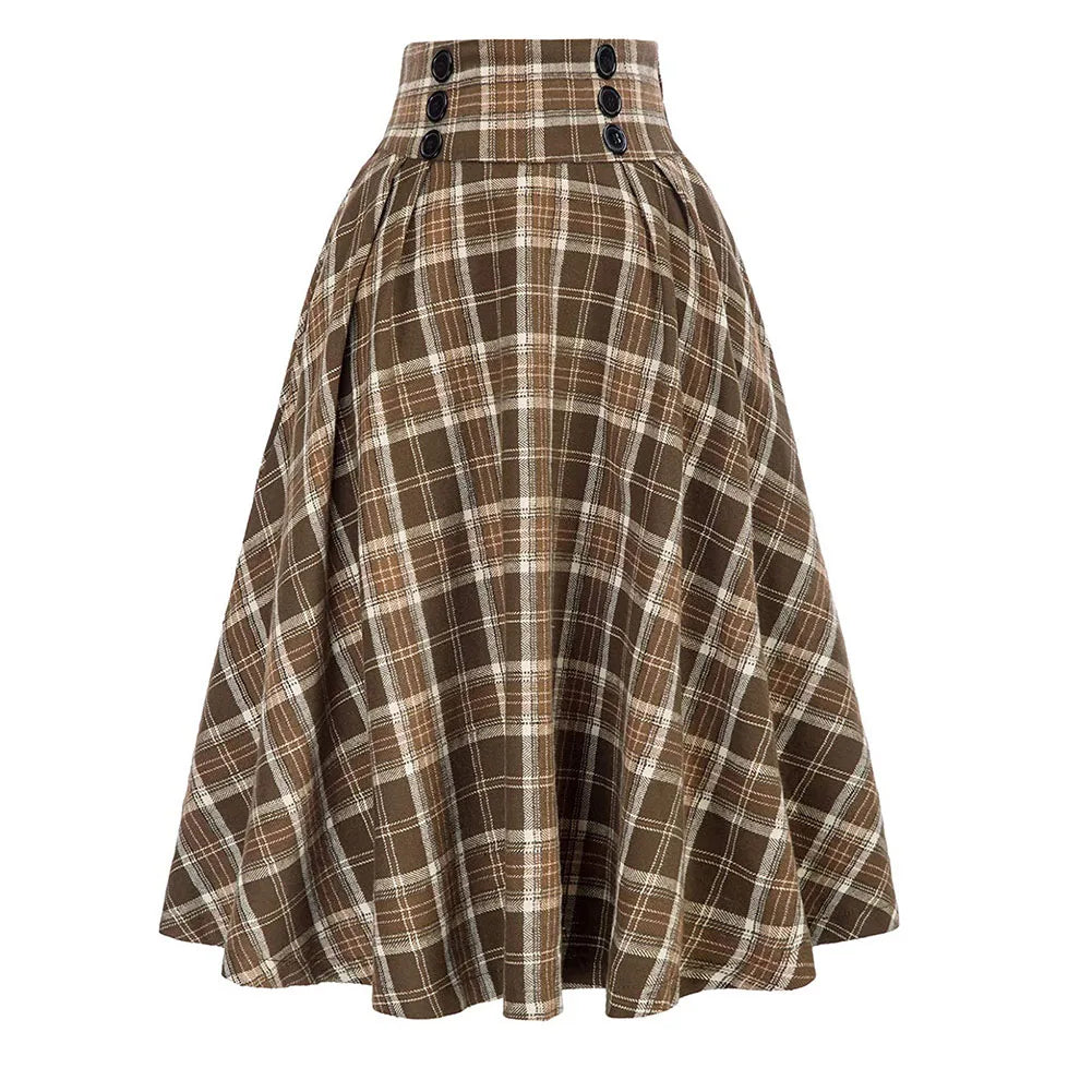High Quality Widely Applicable Affordable Skirt Women Skirt High Waist Elegant Ladies Loose Dress Women Tartan Check Plaid