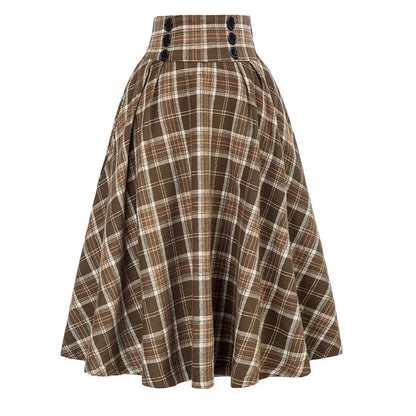 High Quality Widely Applicable Affordable Skirt Women Skirt High Waist Elegant Ladies Loose Dress Women Tartan Check Plaid