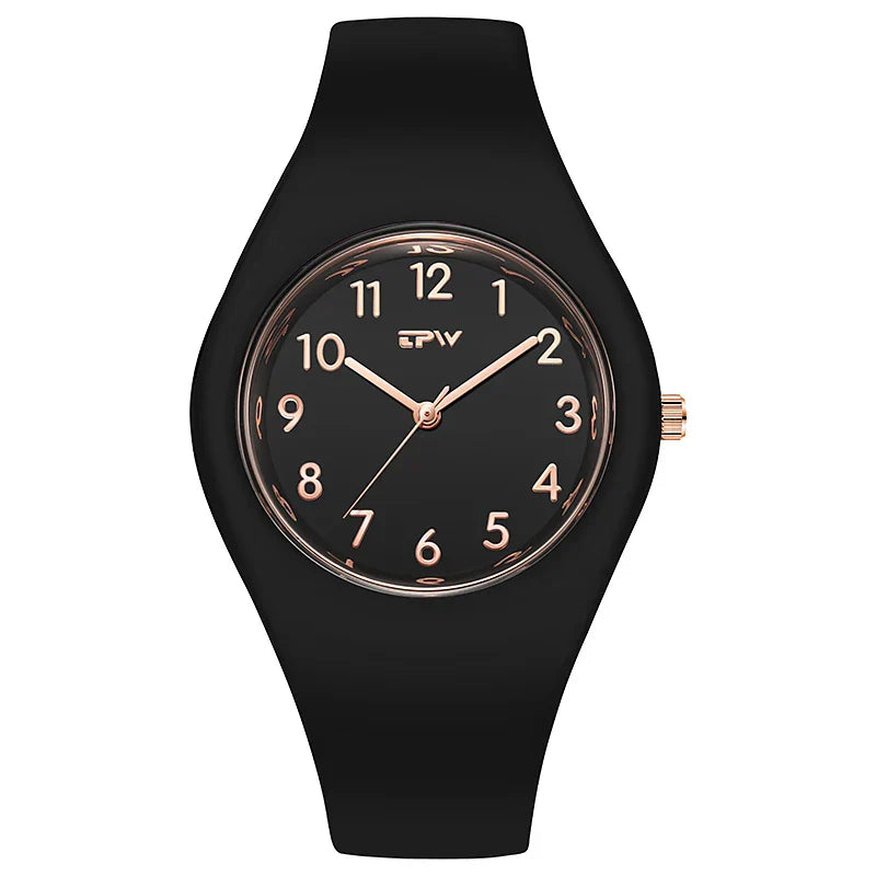 Full Size 40mm Quartz Watch For Women Rubber Strap Skin Friendly Silicone watch