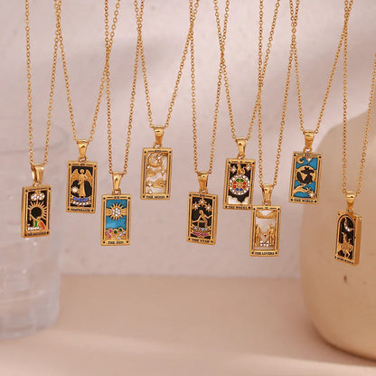 Original New Tarot Queen Lover Magician Moon Necklace Tarnish Free Stainless Steel Jewelry 18K Gold Plated Decoration