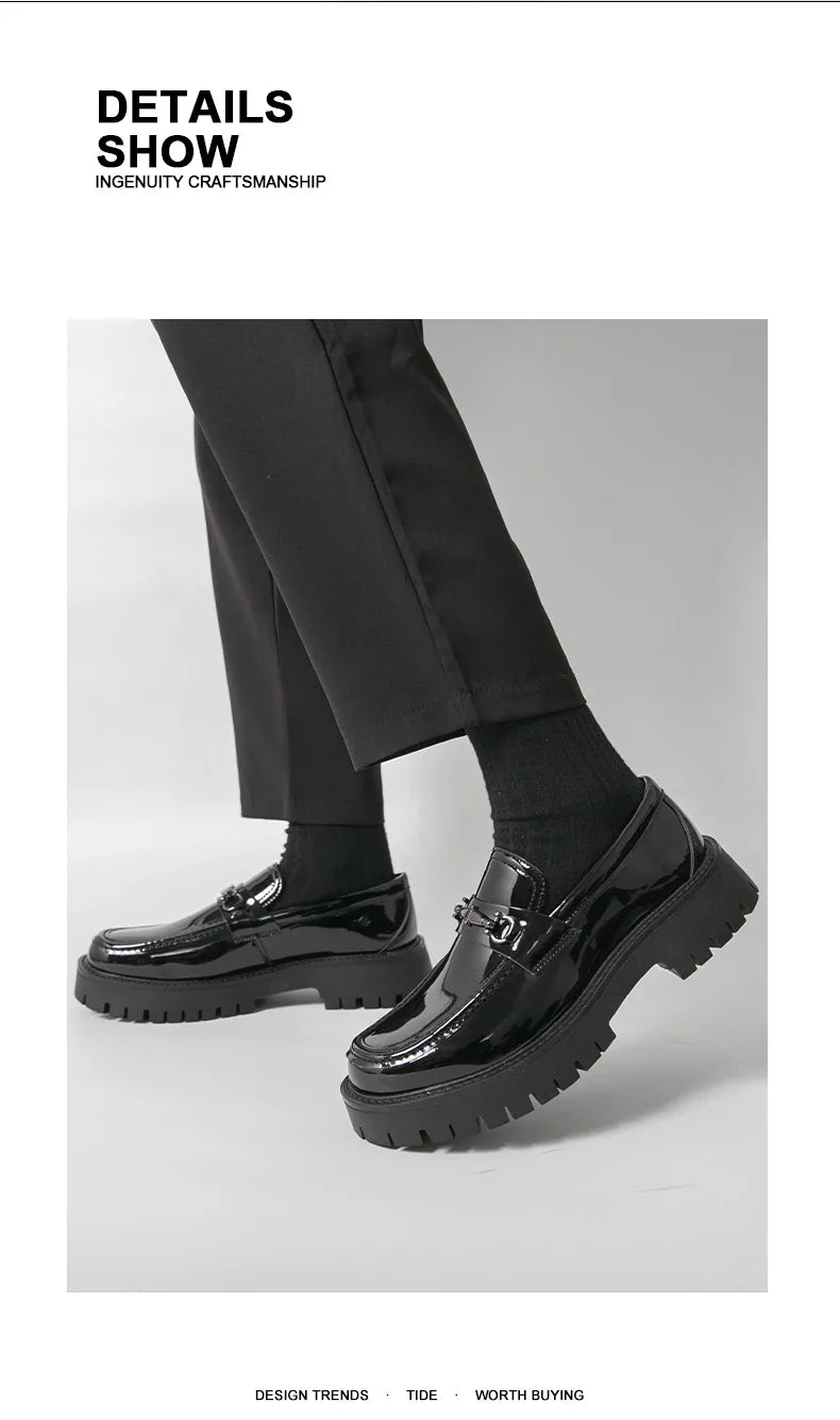 Trend Platform Casual Business Leather Shoes Men Formal Office Social Leather Loafers Male Derby Shoes Men's Dress Shoes