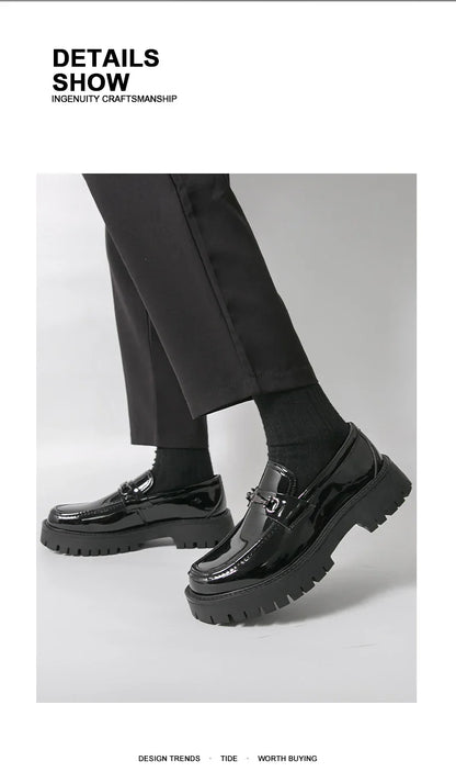 Trend Platform Casual Business Leather Shoes Men Formal Office Social Leather Loafers Male Derby Shoes Men's Dress Shoes