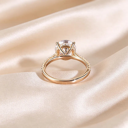 1ct-5ct All Moissanite Rings for Women Sparkling Lab Diamond S925 Sterling Silver with Gold Plated Wedding Promise Rings