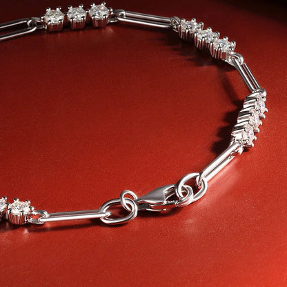 3mm Full Moissanite Bracelet S925 Silver Plated 18K Gold Bracelets For Women Wedding Sparkling Party Fine Jewelry Gift