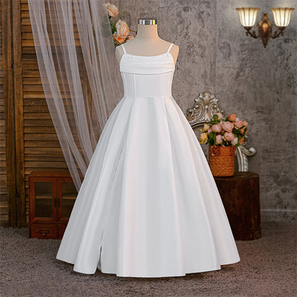 Vestidos de Meninas para Festa de Batismo de Verão Dama de Honra Vestido Elegante para Casamento Aniversário Noite Princesa Menina Primeira Comunhão Fantasia de Formatura
