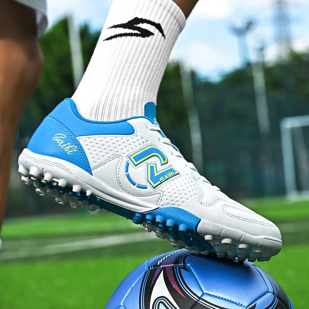TF Turf Soccer Cleats for Kids Youth Men Women Breathable Non-Slip Training Shoes with PU Fabric Rubber Sole