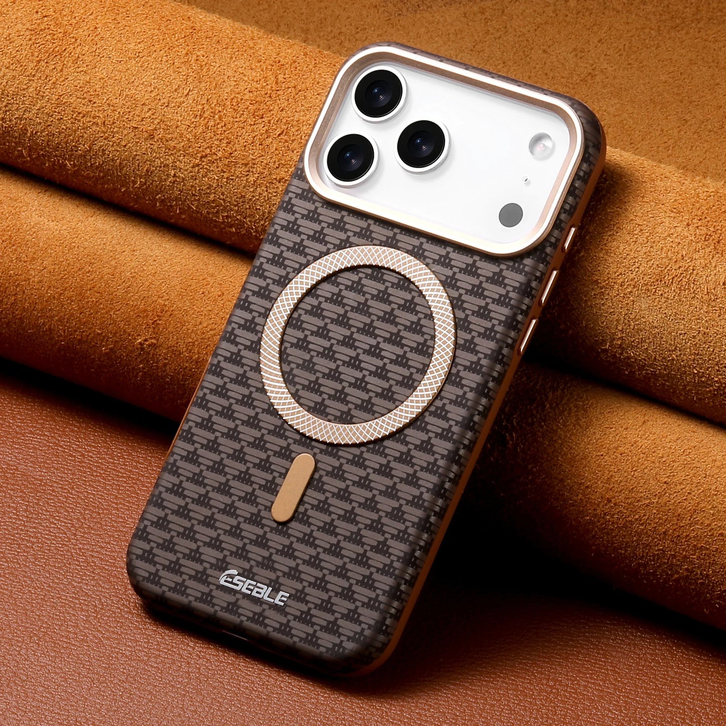 Leather Magnetic Phone Case For iPhone 17 16 15 14 13 Pro Max 17Pro 17Air Metal Lens Button Bumpe Cover