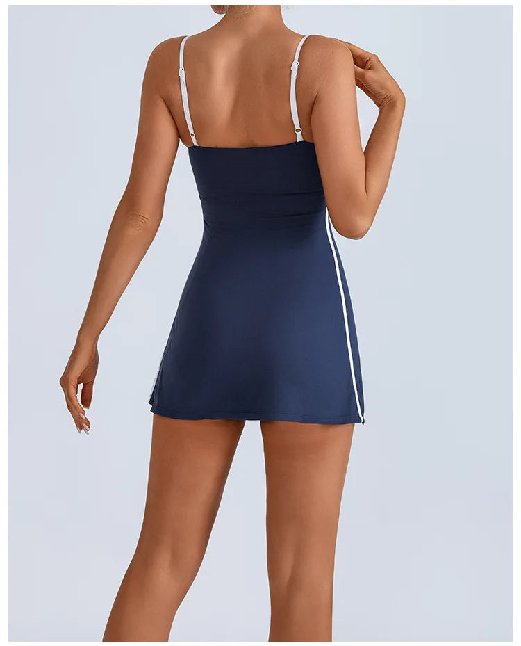 Golf Tennis Dress with Pad Sports Set Yoga for Women Workout Pickleball Clothing Badminton Skorts Activewear