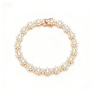 All Mozambique New Sunflower Moissanite Women's Bracelet 925 Sterling Silver Diamond Jewelry Moissanite Diamond Women's Bracelet
