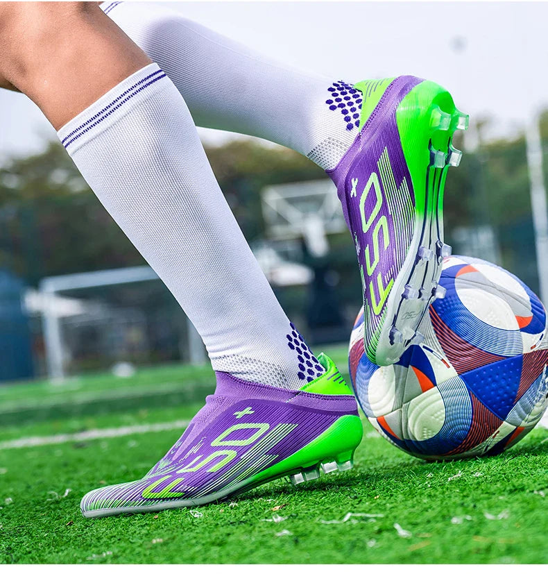 X2517 Slip-on F50 Mens Football Boots Boys FG/TF Training Studded Fast Soccer Cleats Pro Non Slip Football Shoes for Man 35-45
