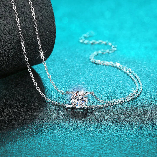 1CT 6.5mm D Color Moissanite Bracelets for Women Classic Four Claw Chain 100% S925 Sterling Silver Sparkling Jewelry