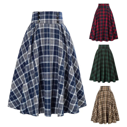 High Quality Widely Applicable Affordable Skirt Women Skirt High Waist Elegant Ladies Loose Dress Women Tartan Check Plaid