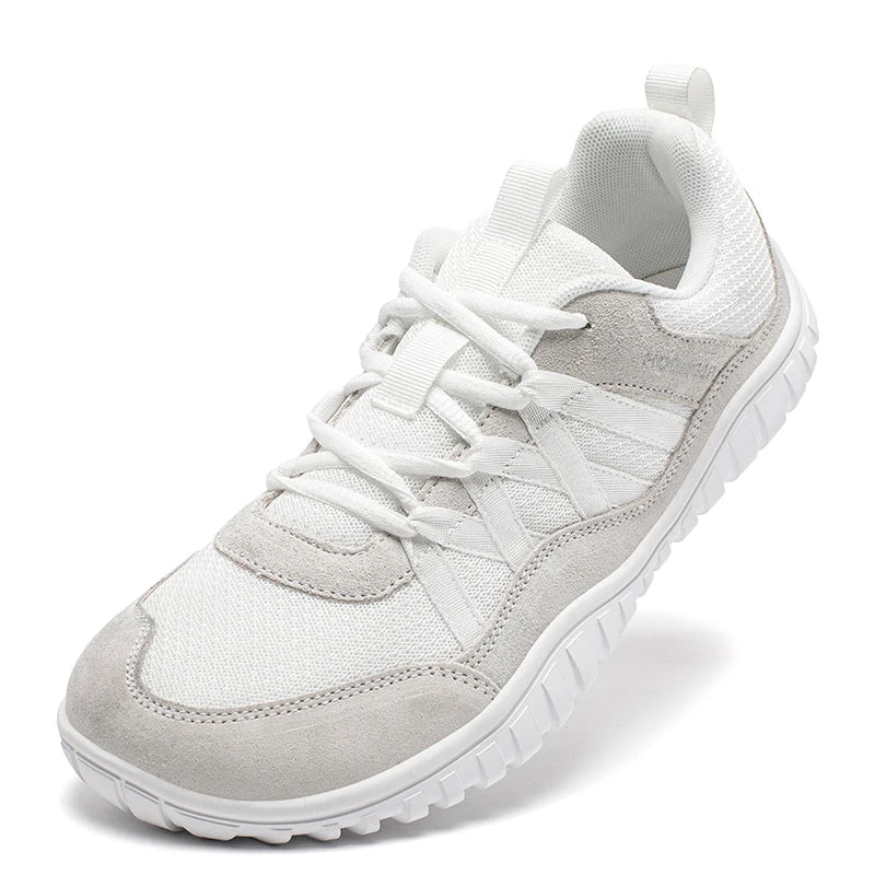 Unisex Wide Toe Sneakers Mesh Breathable Walking Shoes Non Slip Lace Up Sneakers