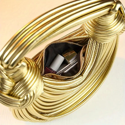 Luxury Designer Handbags Hand-woven Noodle Bag Knot Bag silver Dinner Bag