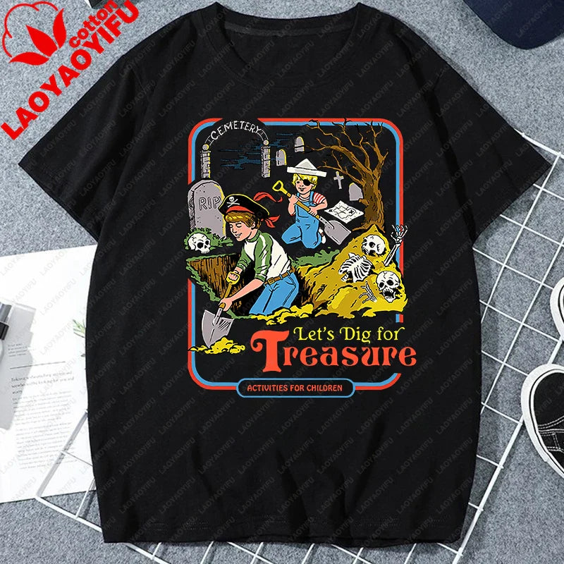 Let's Sacrifice Toby Horror Satanist Graphic Tops Unique Creative Cartoon Streetwear Unisex Scary Short-sleev Tee Ropa Hombre