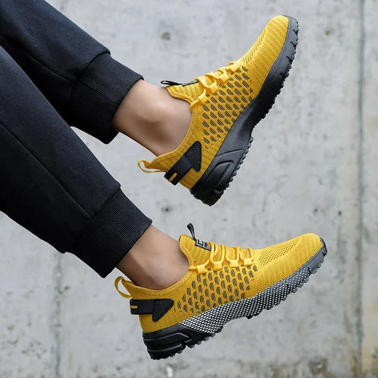 Men's Mesh Shoes Unique Grid Trend Design Breathable Comfortable Running Shoes Summer New Track  Field Basketball Sports Shoes
